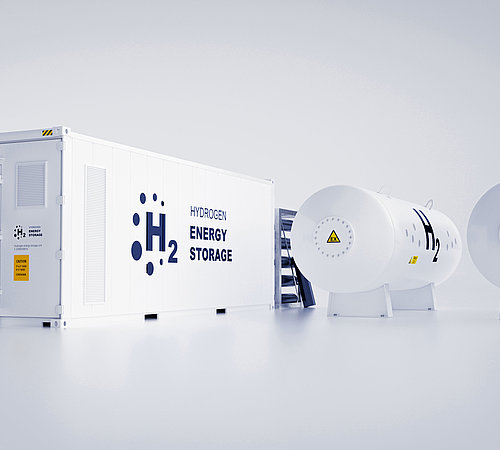 Modell einer Batteriespeicheranlage