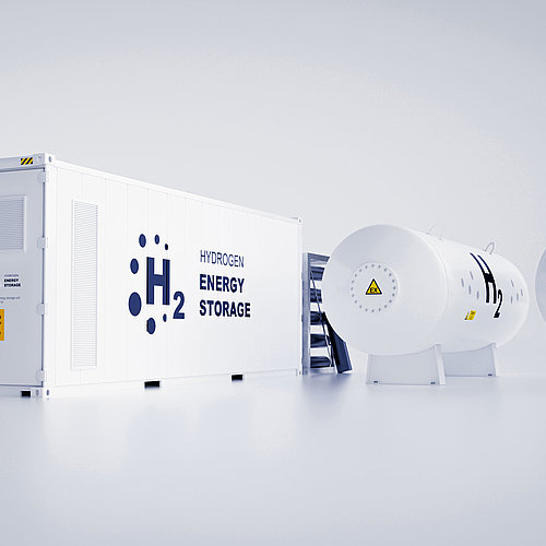 Modell einer Batteriespeicheranlage